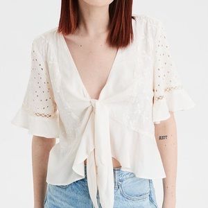 American eagle front tie shirt